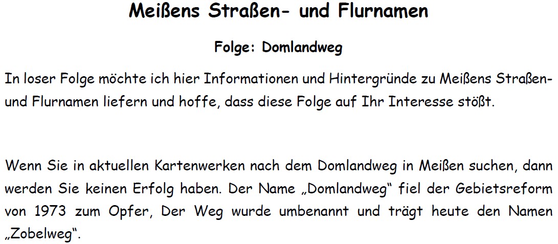 Meißens Straßen und Flurnamen 5 1